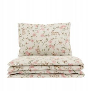 Pościel Bawełniana do Łóżeczka dla niemowląt Komplet 120x90 cm Króliczki